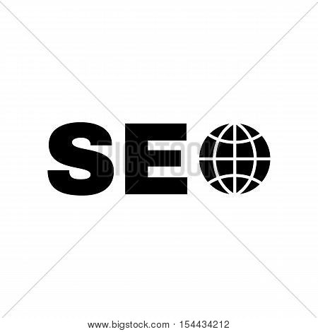 The SEO icon. WWW and browser, development symbol. UI. Web. Logo. Sign. Flat design. App. Stock vector