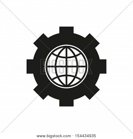 The website optimization icon. WWW and browser, development, seo symbol. UI. Web. Logo. Sign. Flat design. App. Stock vector