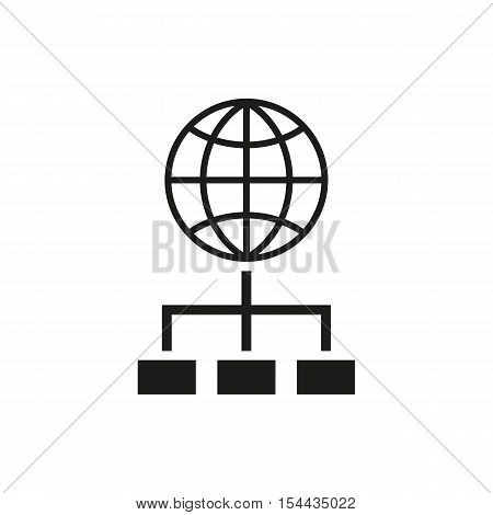 The SEO icon. WWW and browser, development, search symbol. UI. Web. Logo. Sign. Flat design. App. Stock vector