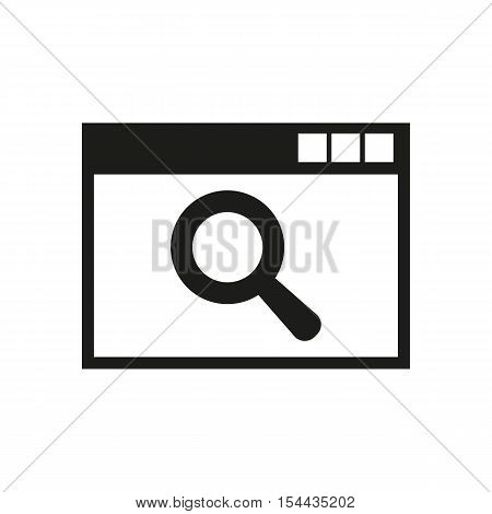 The SEO icon. WWW and browser, development, search symbol. UI. Web. Logo. Sign. Flat design. App. Stock vector
