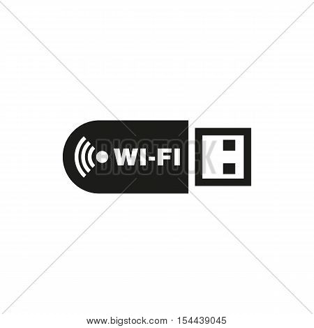 The wifi adapter icon. Transfer and connection, data symbol. UI. Web. Logo. Sign. Flat design. App. Stock vector