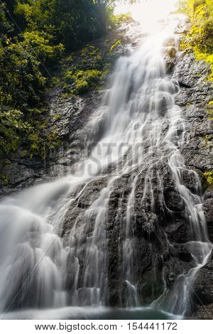 Amazing Beautiful Waterfalls In Autumn Forest At Sarika Waterfall In Nakhonnayok, Thailand.