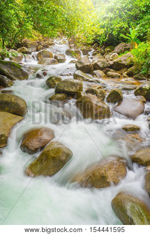 Amazing Beautiful Waterfalls In Deep Forest At Phlio Waterfall