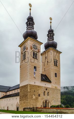Gurk Cathedral is a Romanesque pillar basilica in Gurk in the Austrian state of Carinthia. It is one of the most important Romanesque buildings in Austria