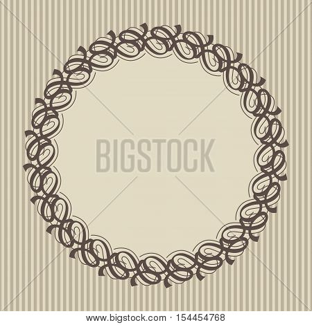 Round frame with decorative elements. Vector illustration with place for text.
