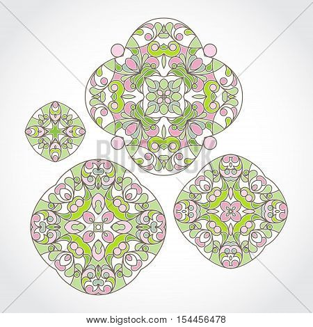 Vector Set Of Vintage Pattern In Eastern Style.