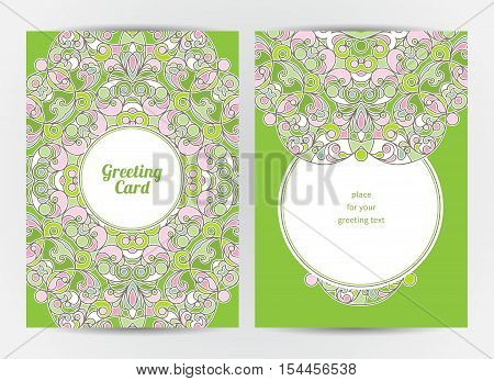 Vintage Ornate Cards With Eastern Elements.