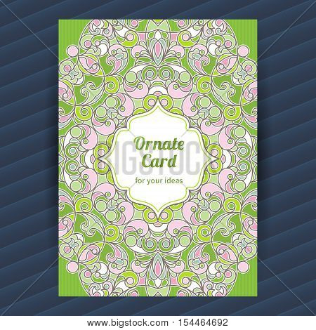 Vintage Ornate Card With Eastern Elements.