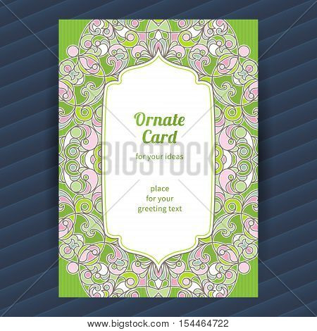 Vintage Ornate Card With Eastern Elements.