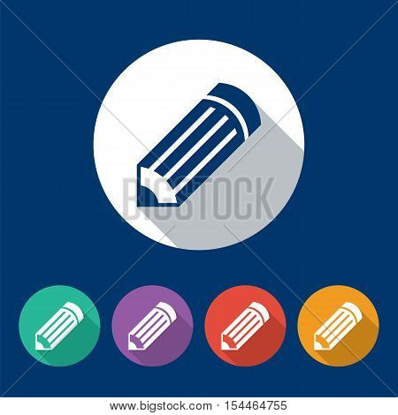 Pencil. Single flat icon. Elements for design. Vector illustration