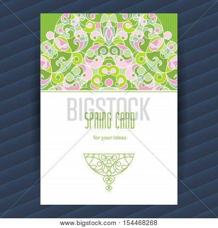 Vintage Ornate Card With Eastern Elements.