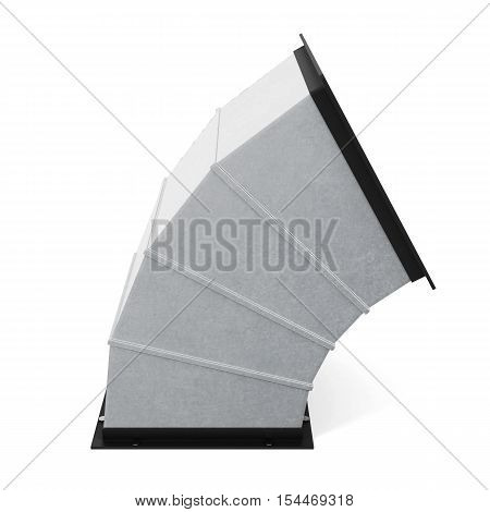 60 Degree Rectangular Bend Duct  Isolated. 3D Rendering