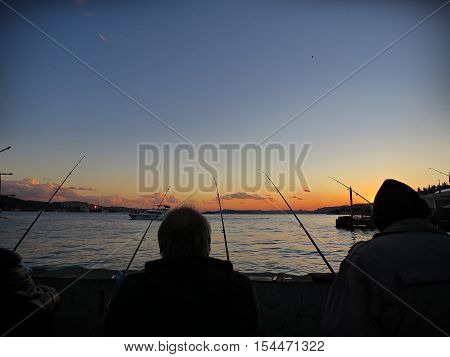 The Bosphorus, in the Fishermen...fishing in the world's most beautiful landscapes