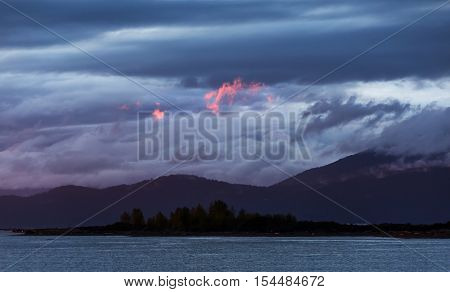 evening glow in Iona beach Vancouver  for background