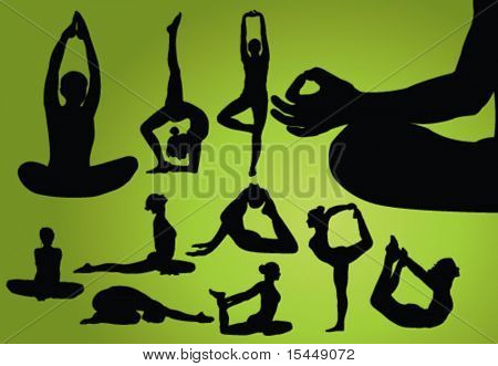 다른 요가 포즈. 벡터 일러스트 레이 션