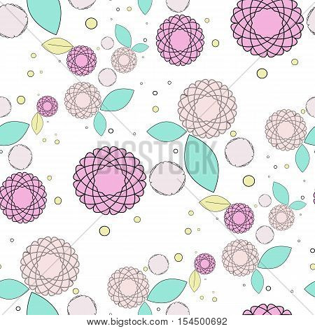vector flowers pattern in pastel colors for your design