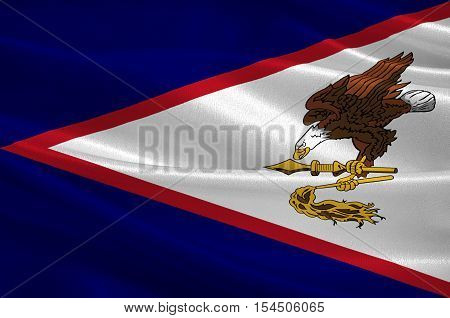 Flag of Territory of American Samoa. 3d illustration