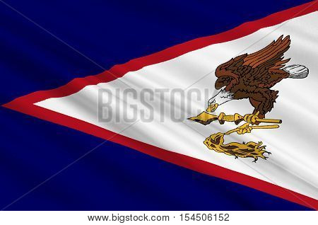Flag of Territory of American Samoa. 3d illustration
