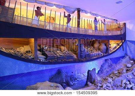 Recreation of a lagan in Bodrum Castle Museum Turkey