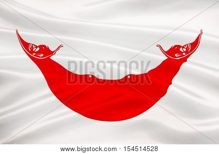 Flag of Easter island - Rapa Nui (Chile) Hanga Roa - Polynesia. 3d illustration