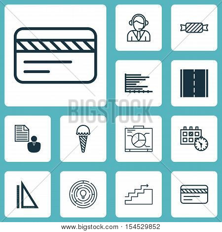 Set Of 12 Universal Editable Icons. Can Be Used For Web, Mobile And App Design. Includes Icons Such