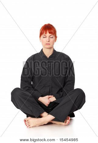 Wushu Frau Meditation