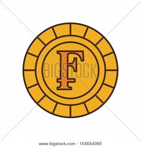 franco coin isolated icon vector illustration design
