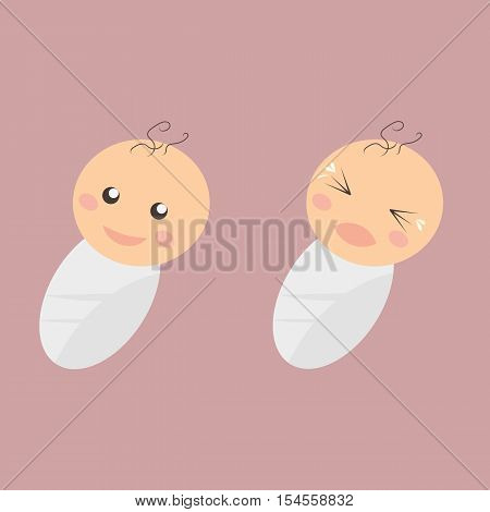 Baby beautiful colorful icon, illustrtion eps 10