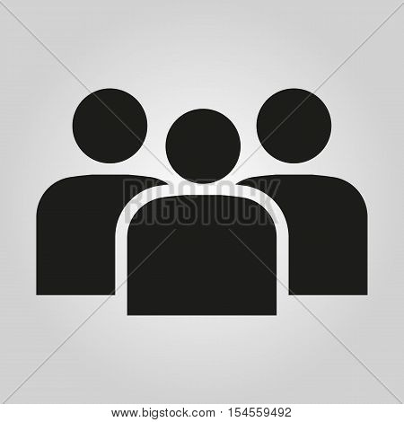 The management icon. Team and group, teamwork, people, alliance symbol. UI. Web. Logo. Sign. Flat design. App. Stock vector