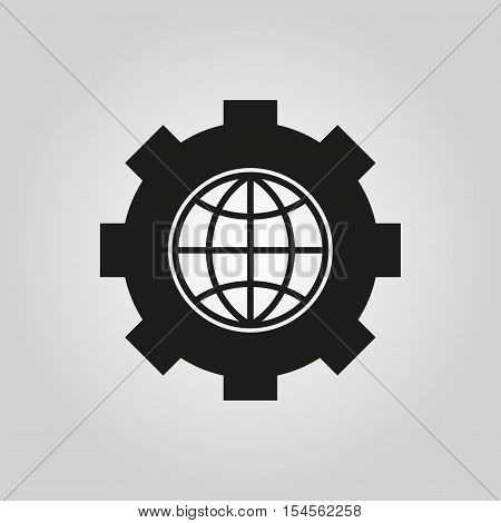 The website optimization icon. WWW and browser, development, seo symbol. UI. Web. Logo. Sign. Flat design. App. Stock vector