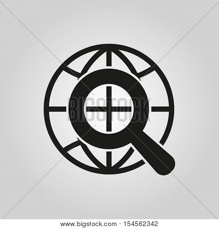 The SEO icon. WWW and browser, development, search symbol. UI. Web. Logo. Sign. Flat design. App. Stock vector