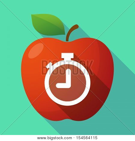 Long Shadow Apple Fruit Icon With A Timer