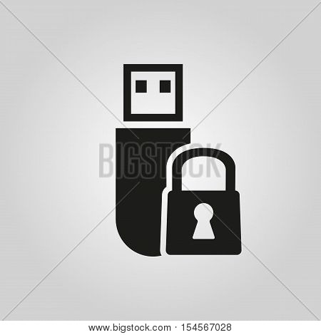 The data protection icon. Transfer and connection, data symbol. UI. Web. Logo. Sign. Flat design. App. Stock vector