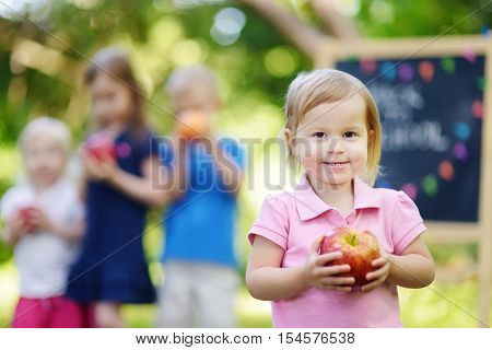 Excited Little Girl Going To A Preschool