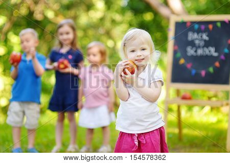 Excited Little Girl Going To A Preschool