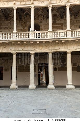 PADUA, ITALY - MAY3, 2016: Palazzo Bo historical building home of the Padova University from 1539 in Padua Italy