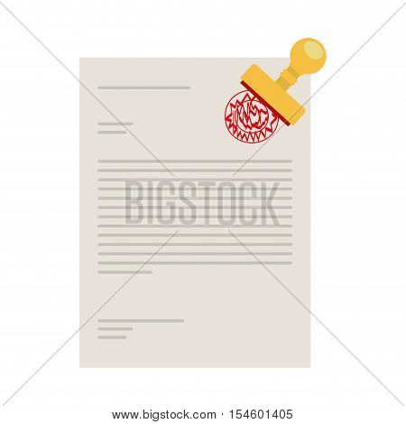 document paper page with stam shape vector illustration
