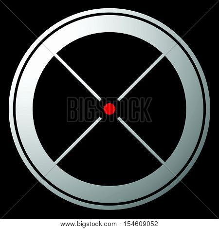 Target Mark, Crosshair, Reticle Icon With Red Dot