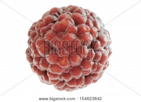 red deleterious virus cell on white background 3d render
