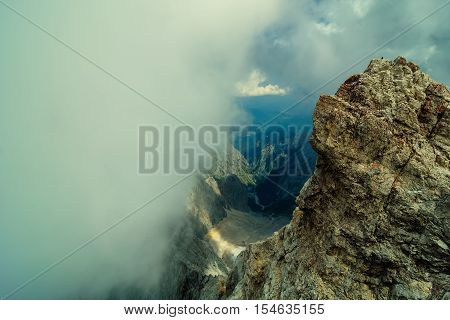 Beautiful View From Highest Mountain Peak Zugspitze Near Garmisch Partenkirchen. Summer Day With Ama