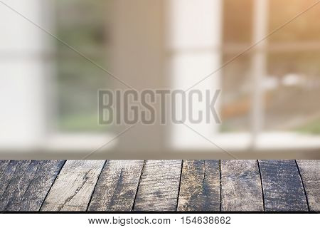 window in room and wood deskproduct montage displaywindow background