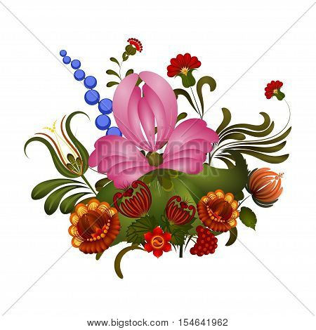 Petrikov painting isolated on white background. eps 10