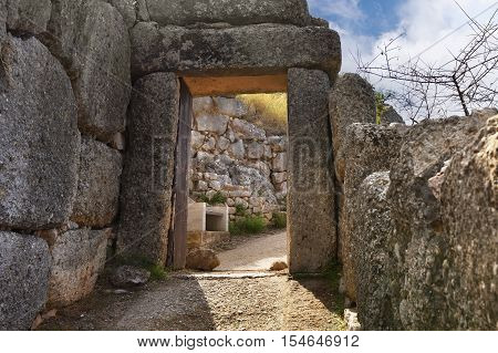 The North Gate In Ancient Mycenae, Greece