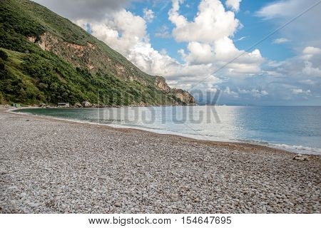 The mountains and the sky in the evening on the beach Jaz