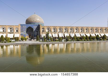 Isfahan, Iran - October 06, 2016: Sheikh Lotfollah Mosque At Naqhsh-e Jahan Square In Isfahan, Iran