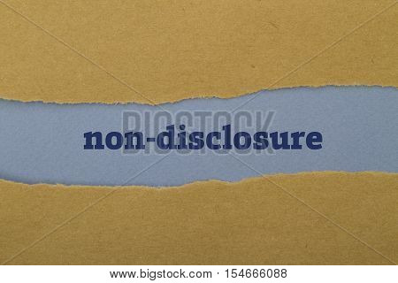 Non-Disclosure word written under torn paper .