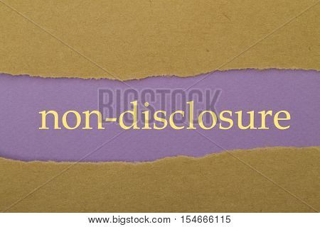 Non-Disclosure word written under torn paper .