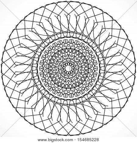 Black graphic tracery ornament on white background.