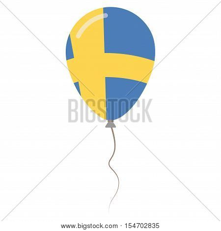 Kingdom Of Sweden National Colors Isolated Balloon On White Background. Independence Day Patriotic P