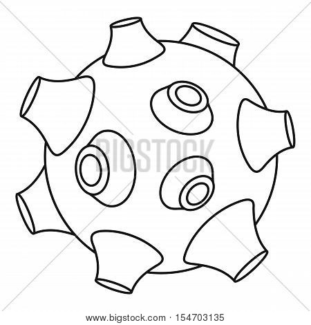 Moon icon. Outline illustration of moon vector icon for web